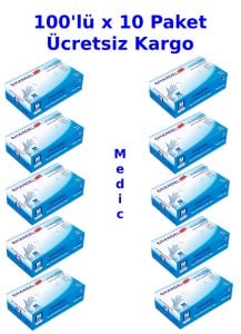 HANDEL Mavi Pudrasız TPE Eldiven (Medium) 100'lü x 10 Paket