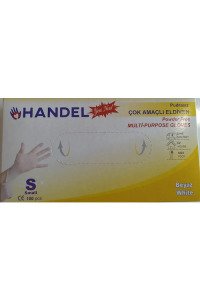 HANDEL Beyaz Pudrasız TPE Eldiven (Small) 100'lü x 10 Paket
