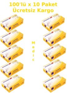 HANDEL Beyaz Pudrasız TPE Eldiven (Medium) 100'lü x 10 Paket