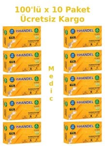 HANDEL Beyaz Pudrasız TPE Eldiven (Medium) 100'lü x 10 Paket