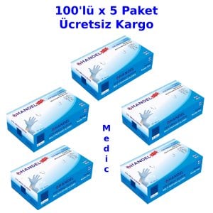 HANDEL Mavi Pudrasız TPE Eldiven (Large) 100'lü x 5 Paket