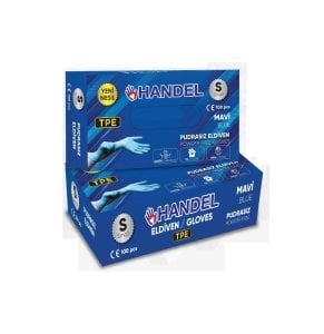 HANDEL Mavi Pudrasız TPE Eldiven (Small) 100'lü x 5 Paket