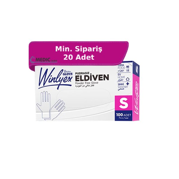 Reflex Winlyex Naturel Şeffaf Pudrasız TPE Eldiven (S) 100'lü Kutu