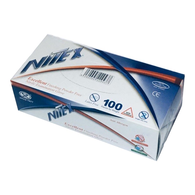 Nitex Mavi Pudrasız Nitril Muayene Eldiveni 100'lü Pk (Large)