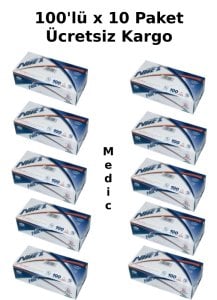Nitex Mavi Pudrasız Nitril Muayene Eldiveni 100'lü x 10 Pk (Medium)