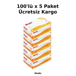 Beybi Pudralı Lateks Muayene Eldiveni (Small) 100'lü x 5 Paket