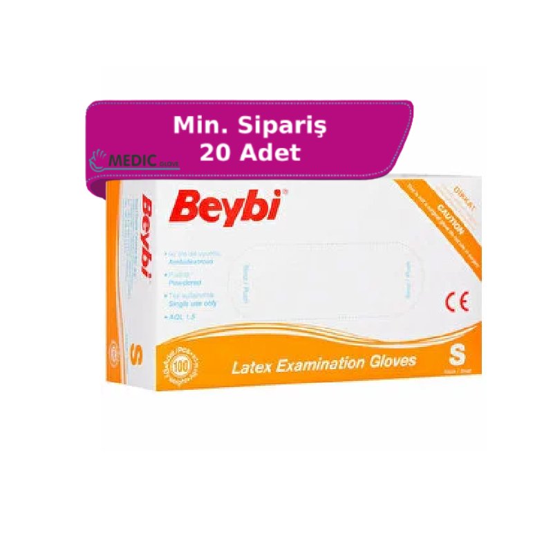 Beybi Pudralı Lateks Muayene Eldiveni (Small) 100'lü Paket
