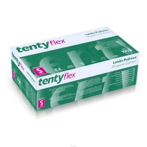 tenty flex Pudrasız Lateks Muayene Eldiveni (Small) - 10 Paket
