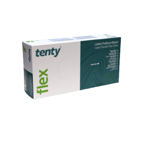 tenty flex Pudrasız Lateks Muayene Eldiveni (Large) - 5 Paket