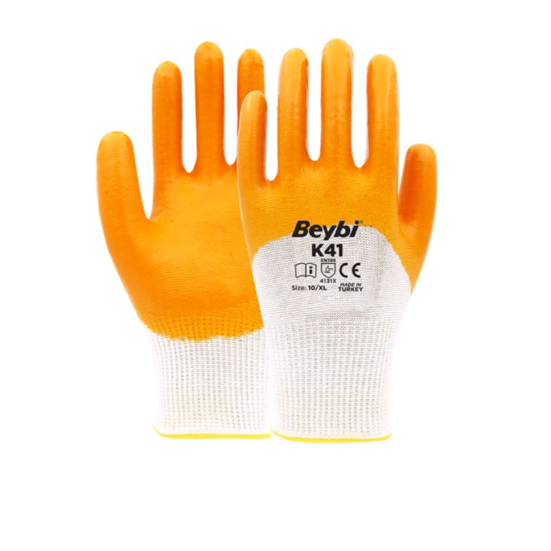 K41 Polyester Örme Nitril Eldiven