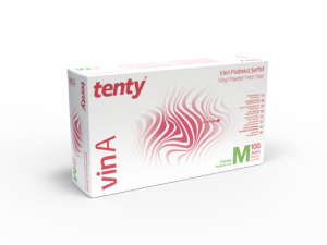 tenty Şeffaf Pudrasız Vinil Muayene Eldiveni (Medium) 100'lü x 20 Paket / Koli