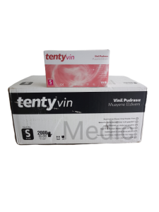tenty Şeffaf Pudrasız Vinil Muayene Eldiveni (Small) 100'lü x 20 Paket - 1 Koli