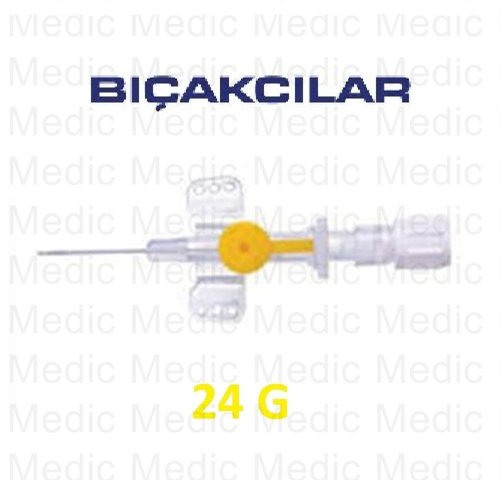 BIÇAKCILAR Sarı İntraket-iv Kanül-Branül (50 Adet)