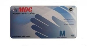 Şeffaf Pudrasız Vinil Muayene Eldiveni (Medium) 100'lü x 20 Paket - 1 Koli