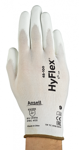Ansell- HYFLEX 48-100 Beyaz Tam Kaplı Sensilite Poliüretan Kaplı Hassas İş Eldiveni (Çift-8)