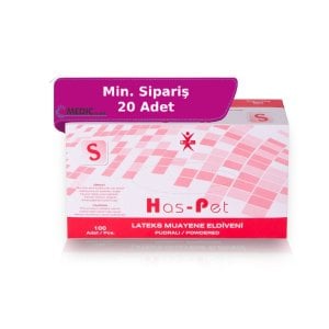 Has-Pet Pudralı Lateks Muayene Eldiveni (Small) 100'lü Paket