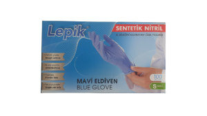 Lepik Mavi  Pudrasız Sentetik Nitril Eldiven (Small) 100'lü Paket
