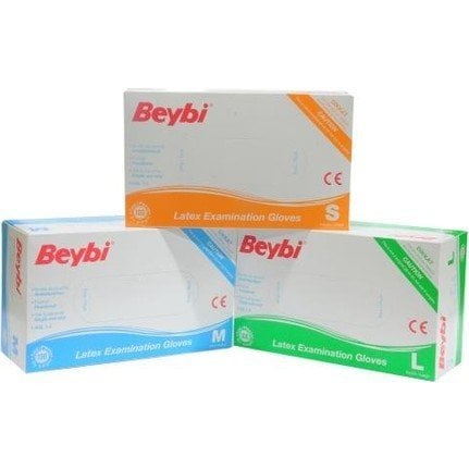 Beybi Pudralı Lateks Muayene Eldiveni (SML) 100'lü x 200 Paket - 10 Koli