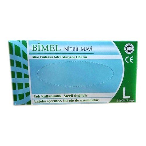 Bimel CoreMed  Mavi  Pudrasız  Nitril Eldiven (Large) 100'lü x 20 Paket / Koli