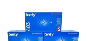 tenty 403 Mavi Nitril Pudrasız Muayene Eldiveni (Small) 100'lü x 20 Paket - 1 Koli