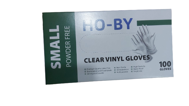 HO-BY Pudrasız Vinil Muayene Eldiveni (Small) 100'lü Paket