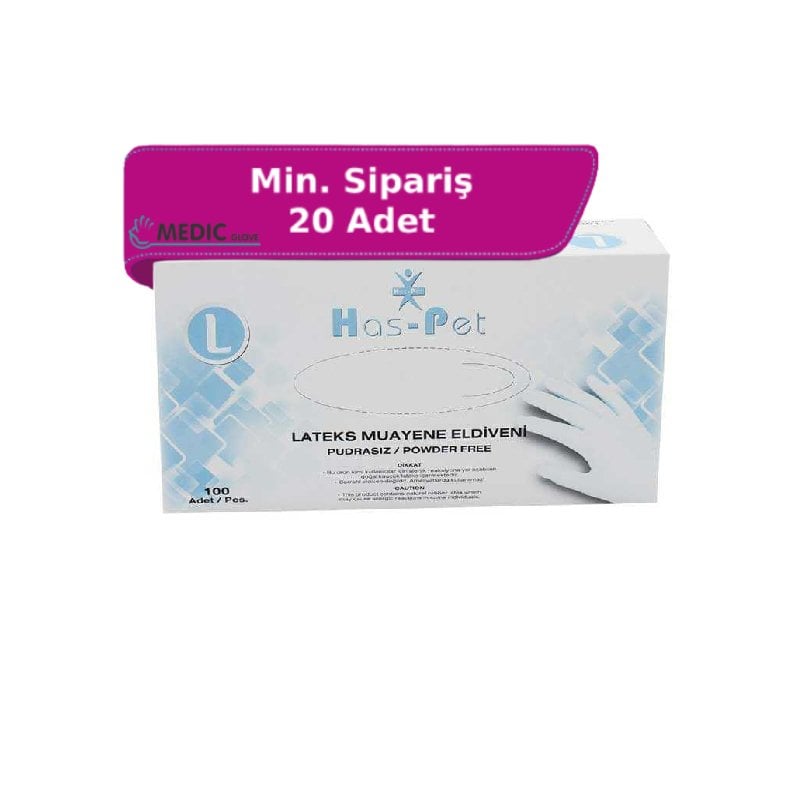 Has-Pet Pudrasız Lateks Eldiven (XL) 100'lü Paket