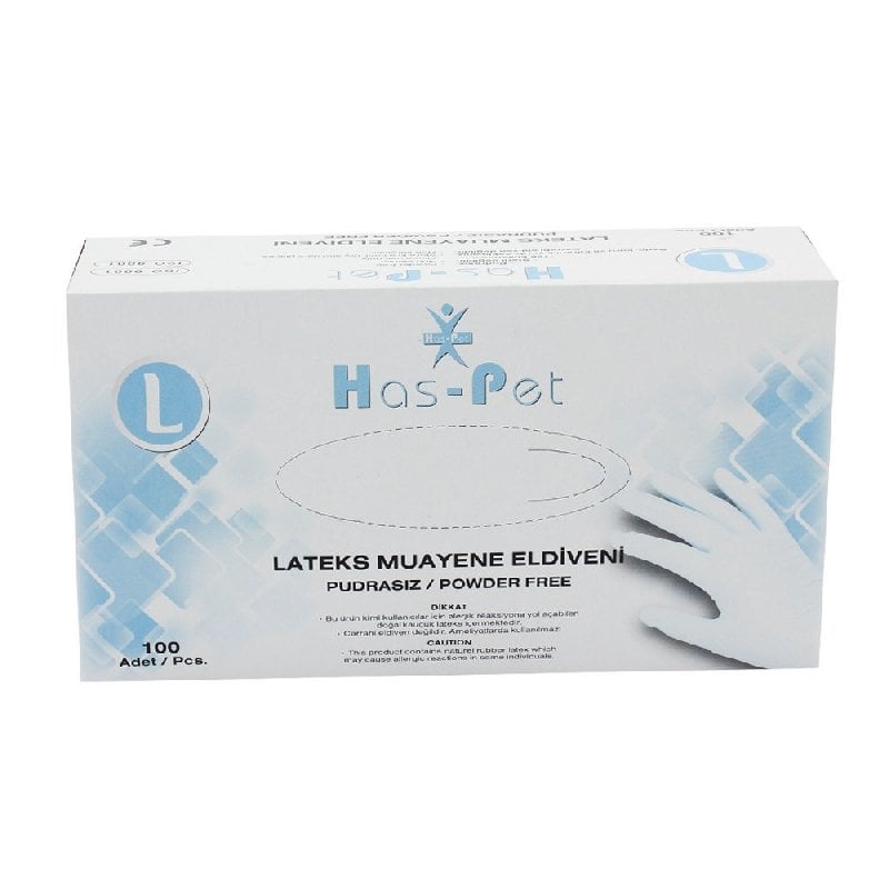Has-Pet Pudrasız Lateks Eldiven (XL) 100'lü x 20 Paket / Koli