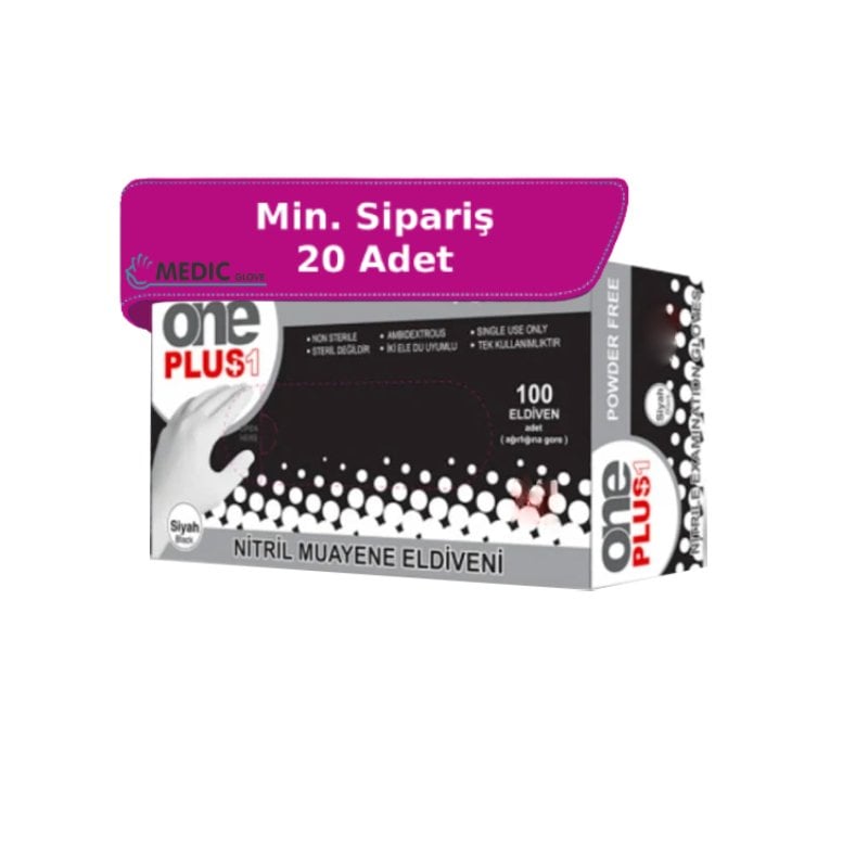 OnePlus Siyah Pudrasız Nitril Eldiven (Large) 100'lü Pk