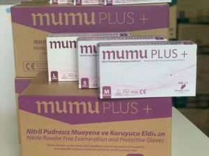 mumu PLUS Koyu Mavi Pudrasız Nitril Muayene Eldiveni (Small) 100'lü x 20 Pk / Koli