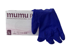 mumu PLUS Koyu Mavi Pudrasız Nitril Muayene Eldiveni (Large) 100'lü x 20 Pk / Koli