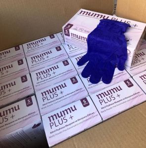 mumu PLUS Koyu Mavi Pudrasız Nitril Muayene Eldiveni (Medium) 100'lü Pk