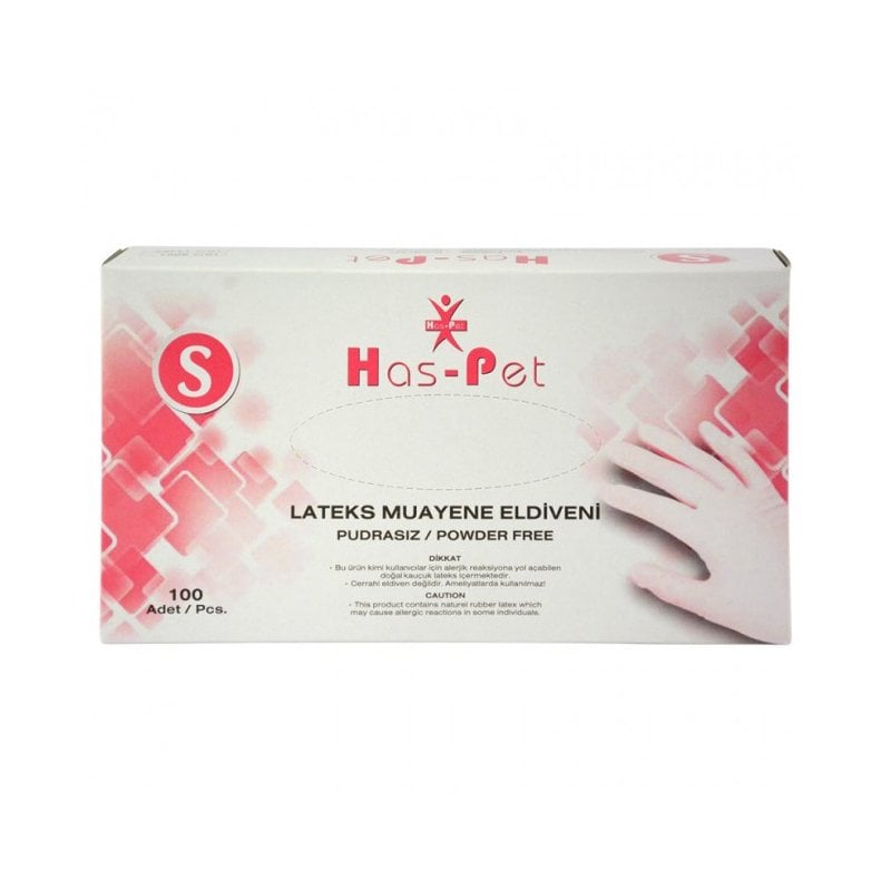 Has-Pet Pudrasız Lateks Eldiven (Large) 100'lü Paket