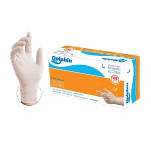Dolphin Pudrasız Lateks Muayene Eldiveni (Large) - 100'lü