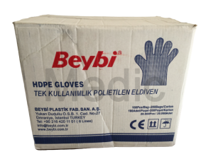 Beybi Şeffaf Poşet Hışır PET Eldiven 100'lü x 200 Pk - Koli