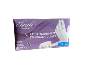 Ebruli Pudrasız Lateks Muayene Eldiveni (Small) 100'lü x 20 Paket / Koli