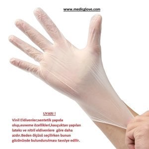 Beybi Pudrasız Vinil (Vinyl) Muayene Eldiveni (Medium) - 20 Pk - 1 Koli