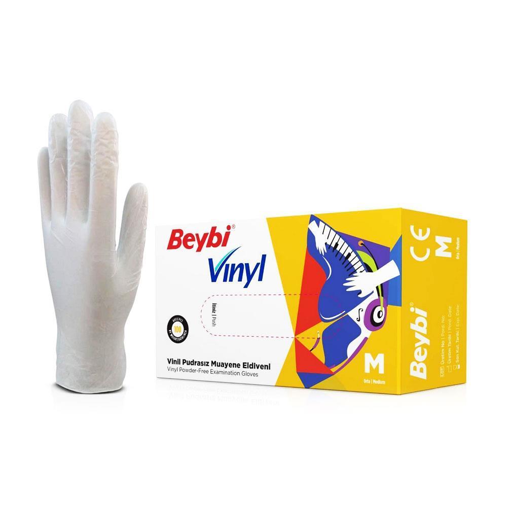 Beybi Pudrasız Vinil (Vinyl) Muayene Eldiveni (Medium) 20 Pk / Koli