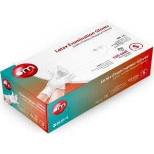 OM Pudrasız Lateks Muayene Eldiveni (Small) 100'lü x 20 Paket - 1 Koli
