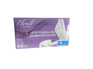 Ebruli Pudrasız Lateks Muayene Eldiveni (Medium) 100'lü Paket