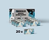 HERCULES Pudrasız Siyah Nitril Muayene Eldiveni (Small) 100'lü x 20 Paket / Koli