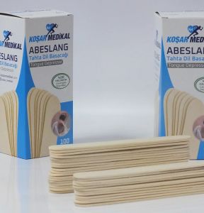 KOŞAR MEDİKAL Abeslang & Tahta Dil Basacağı & Spatula 100'lü Kutu/Paket