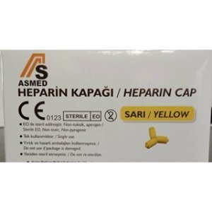 ASMED Heparin Kapağı - (Sarı) - 1000 Adet