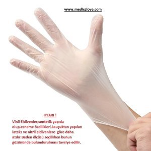 tenty Şeffaf Pudrasız Vinil Muayene Eldiveni 100'lü Paket (Medium)
