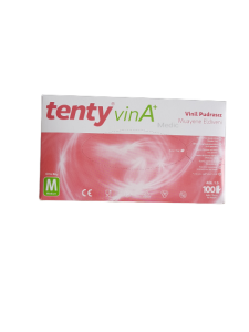 tenty Şeffaf Pudrasız Vinil Muayene Eldiveni 100'lü Paket (Medium)