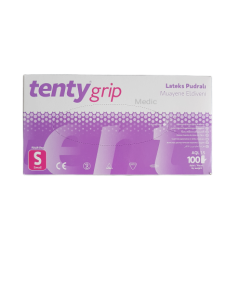 tenty grip Lateks Pudralı Muayene Eldiveni (Small) 100'lü Pk