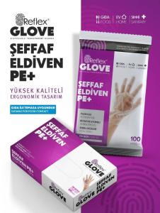 Reflex Glove PE+ Şeffaf Hışır Poşet PET Eldiven 100'lü