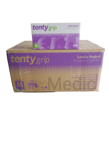 tenty grip Lateks Pudralı Muayene Eldiveni (Medium) 100'lü x 20 Paket - Koli