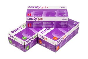 tenty grip Lateks Pudralı Muayene Eldiveni (Medium) 100'lü x 20 Paket - Koli