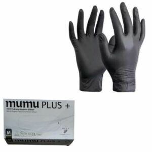 mumu Siyah Pudrasız Nitril Eldiven (Medium) 100'lü Paket