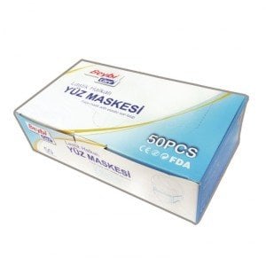 Beybi Lastikli Cerrahi Bez Ağız Burun Maskesi 40 Paket (50'li, 2 Katlı, 2000 Adet)